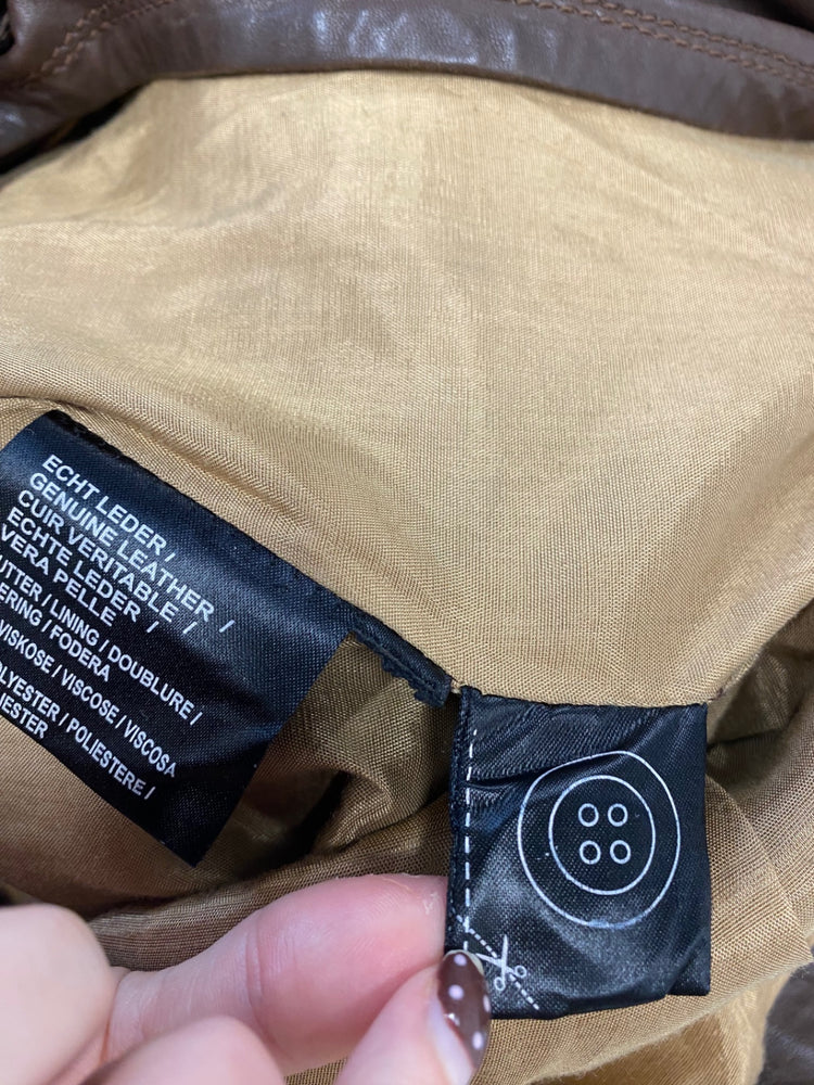 Fabulous Julia s roma Leather jacket UK 8/10 Brown belted KF221