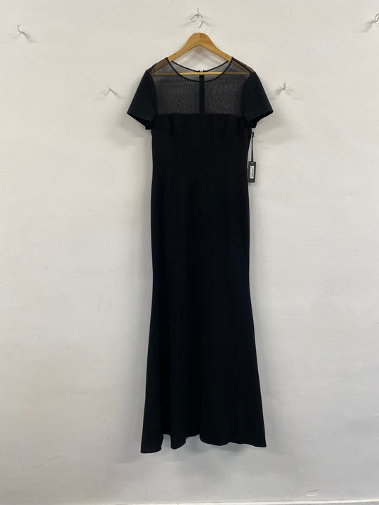 Fabulous Vera Wang evening maxi Dress UK12 Black RG99