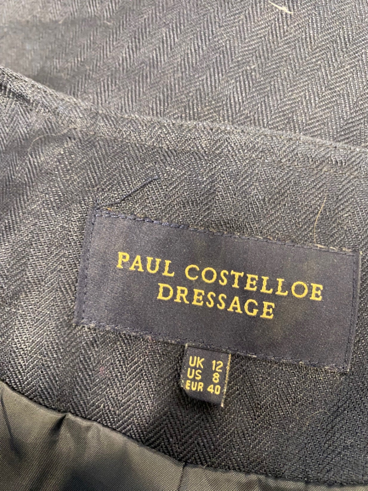 Fabulous Paul Costello Dressage linen Blazer UK 12 Navy Blue KF221