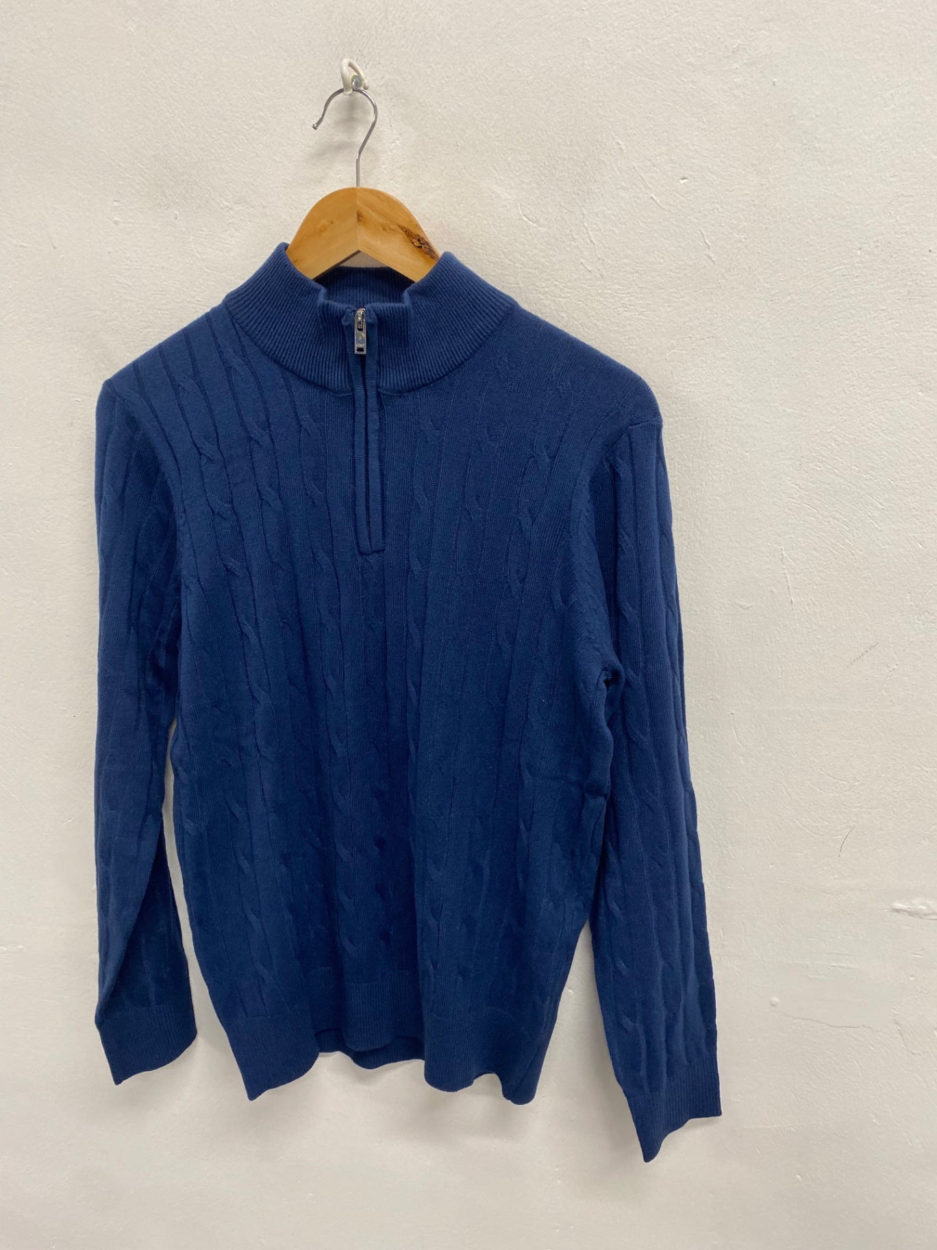 Fabulous Ciao cable knit Sweater UK S Blue KF221