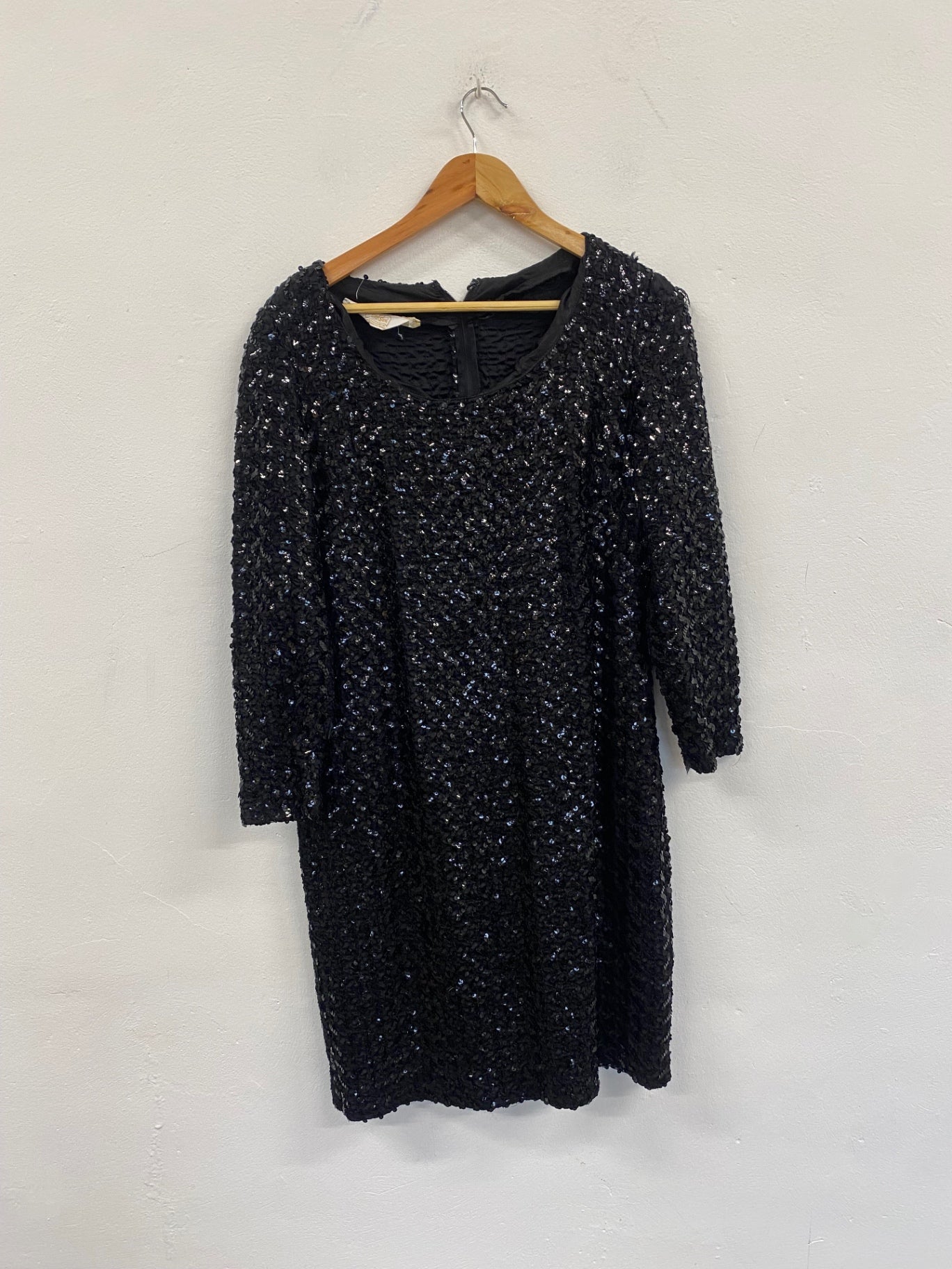 Fabulous Carol Brent Vintage sparkly party Dress UK14 Black LB010