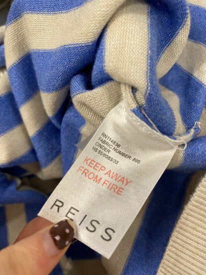 Fabulous REISS Sweater UK 8 Blue striped knitted KF221