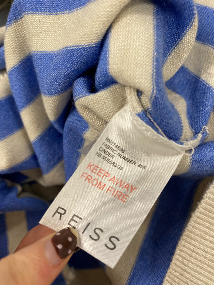 Fabulous REISS Sweater UK 8 Blue striped knitted KF221