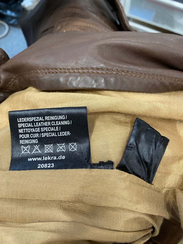 Fabulous Julia s roma Leather jacket UK 8/10 Brown belted KF221