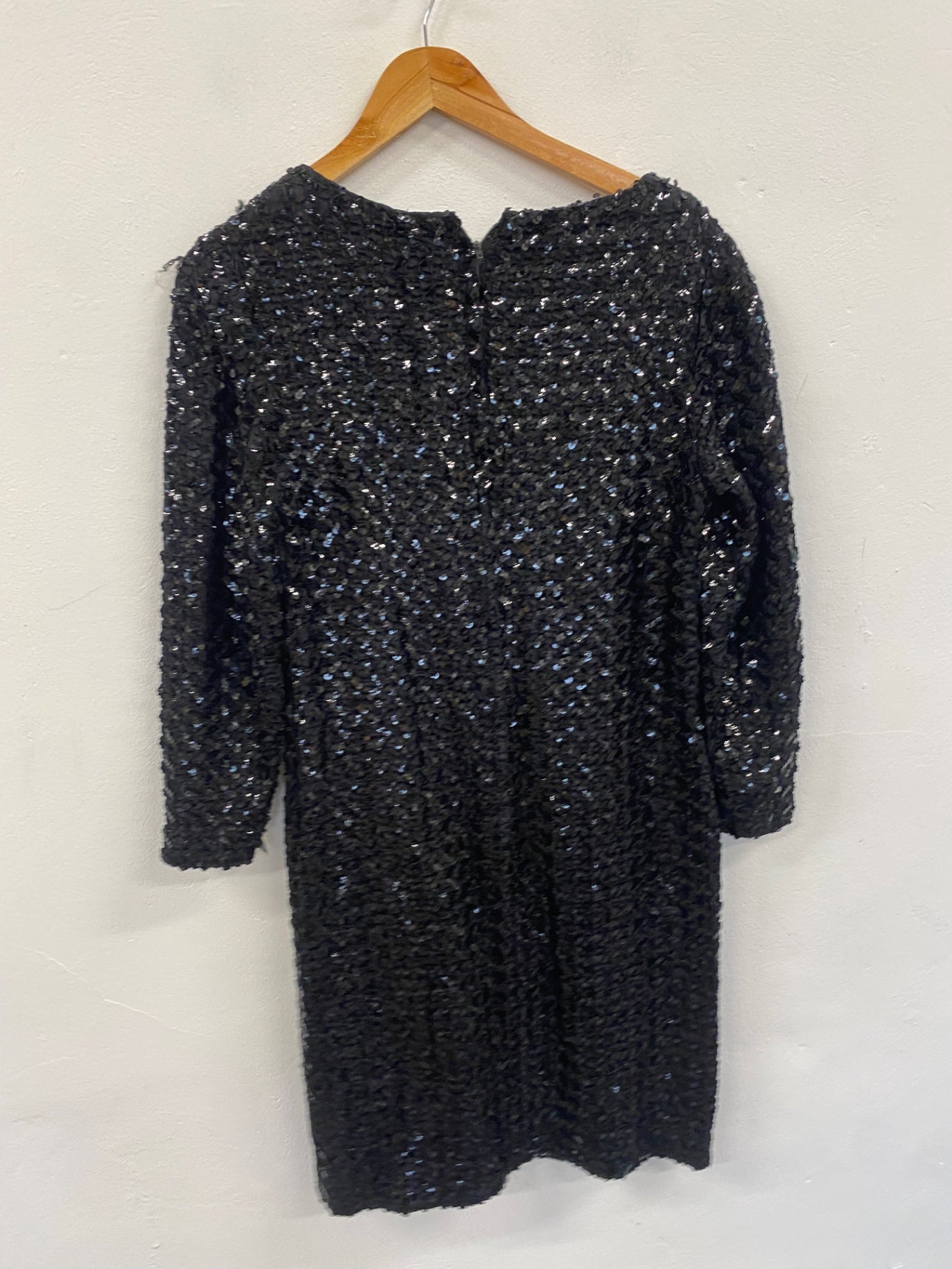Fabulous Carol Brent Vintage sparkly party Dress UK14 Black LB010
