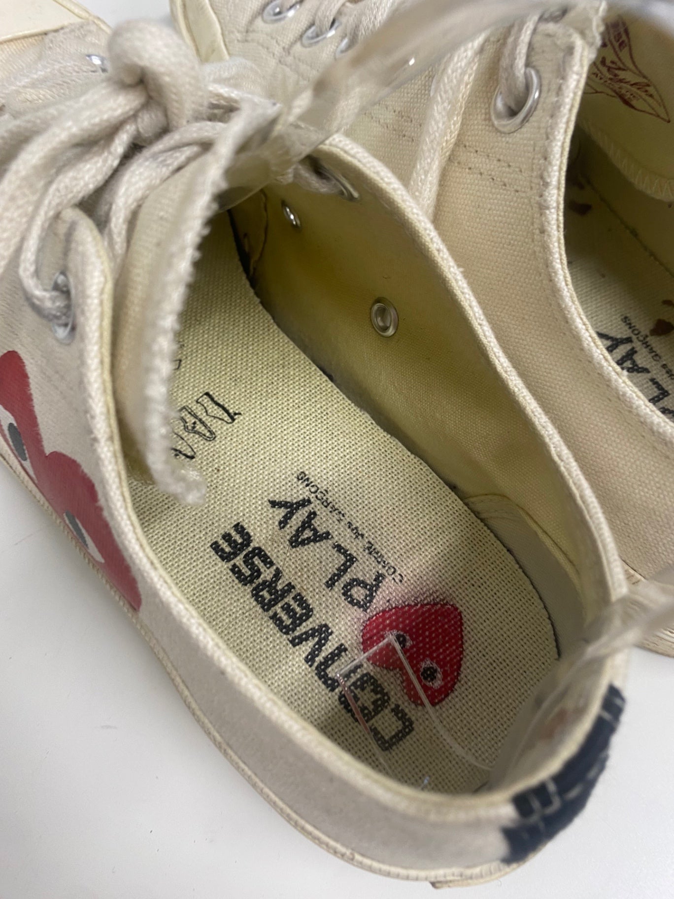 Fabulous Converse x Comme des Garçons PLAY Sneakers Uk7 cream AC504