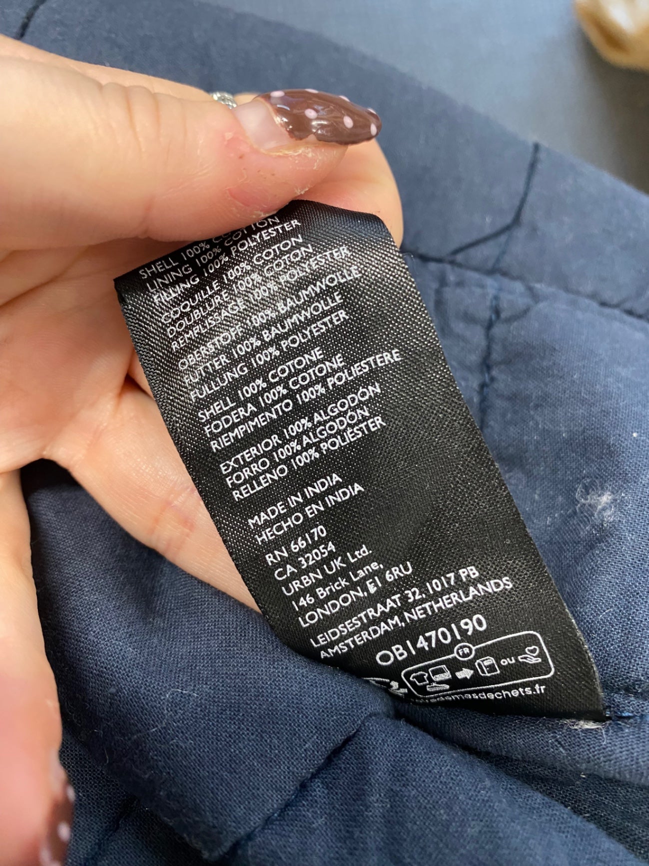 Fabulous Free People Chloe Quilted jacket bomber UK 14 Navy floral AC504