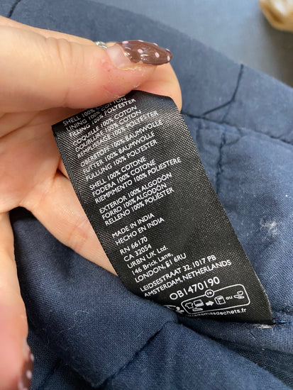 Fabulous Free People Chloe Quilted jacket bomber UK 14 Navy floral AC504