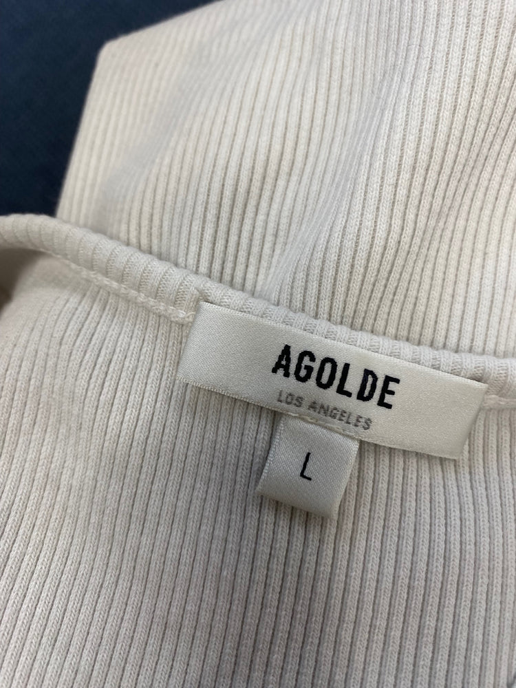 Fabulous Agolde Tank Top cut out UK 12 White ribbed AC504