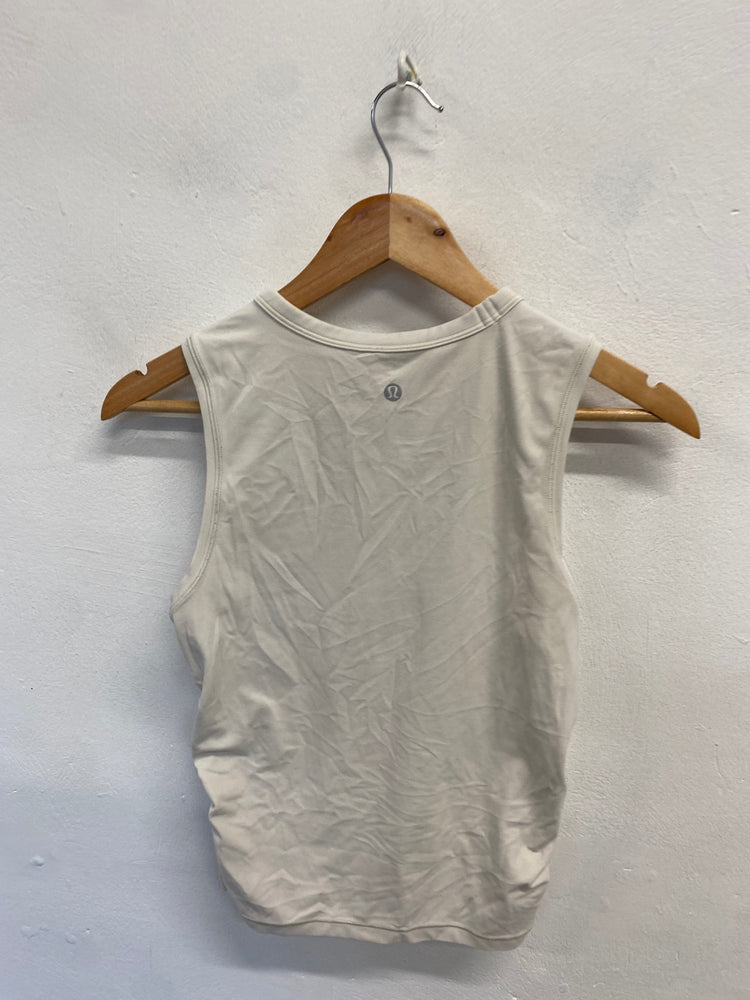 Fabulous Lululemon Gym vest UK 10/12 Cream ruched AC504