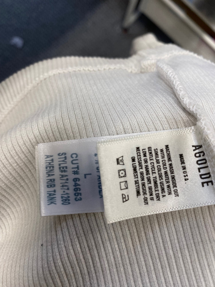 Fabulous Agolde Tank Top cut out UK 12 White ribbed AC504