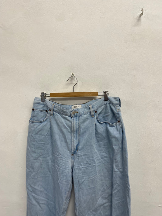 Fabulous Agolde Cropped jeans UK 14/16 Light Blue AC504