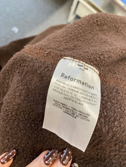 Fabulous Reformation oversized boxy Sweatshirt UK 12 Brown AC504