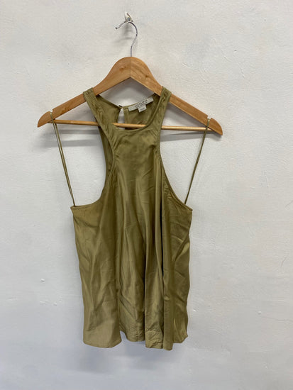 Fabulous AllSaints verna Cami top UK 12 Olive AC504 
