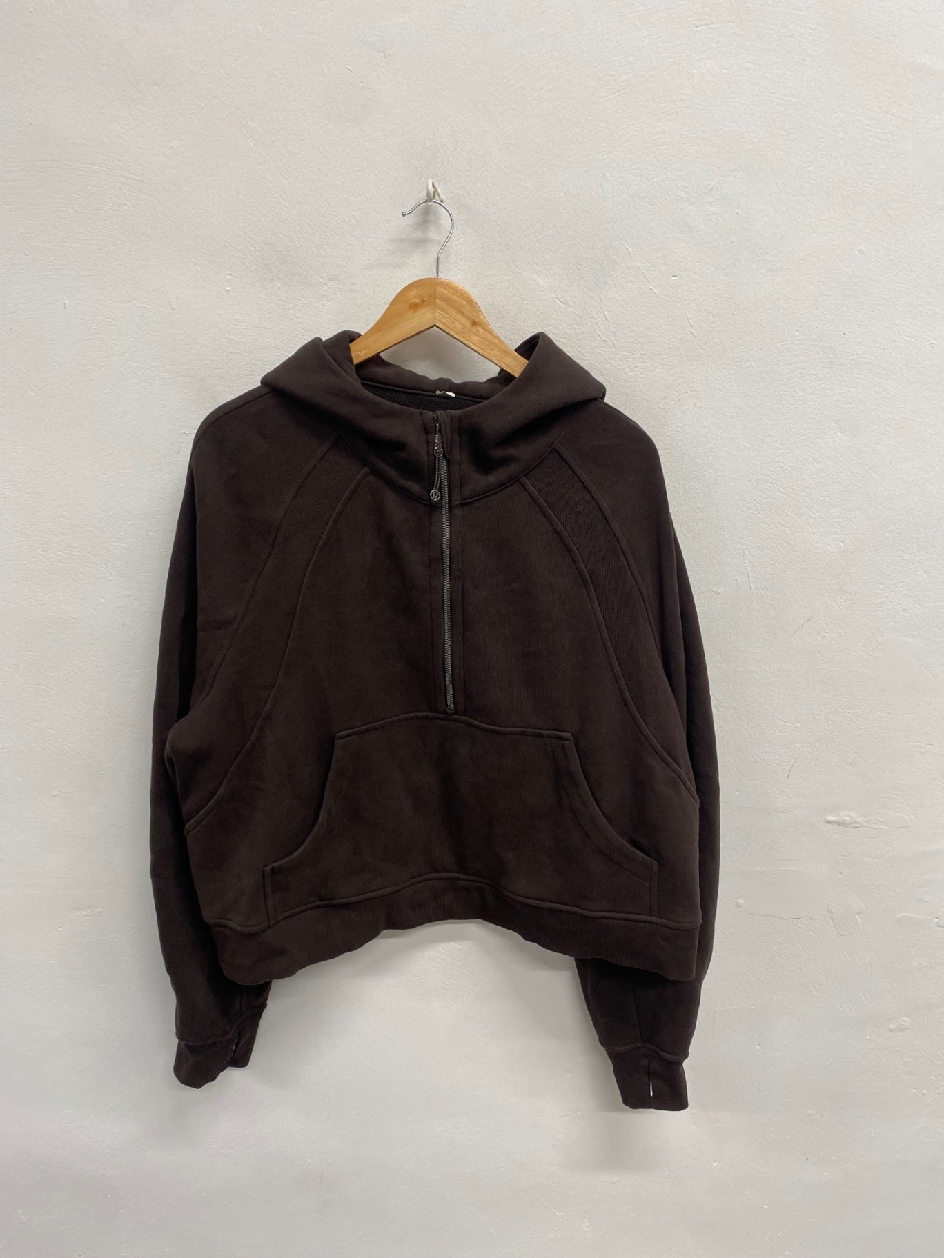 Fabulous Lululemon scuba zip Hoodie UK 16 Brown AC504