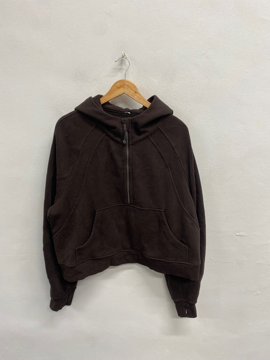 Fabulous Lululemon scuba zip Hoodie UK 16 Brown AC504