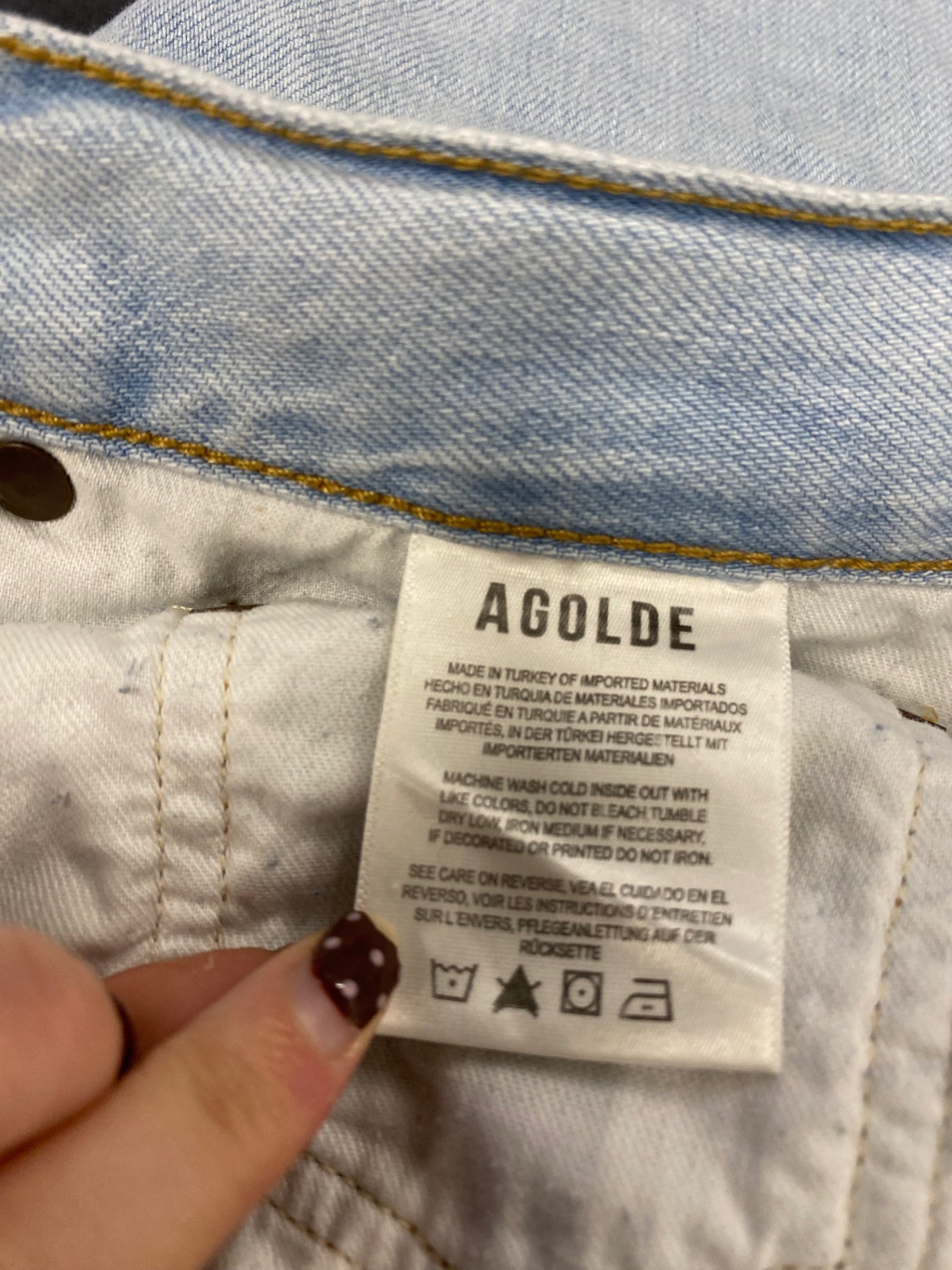 Fabulous Agolde Cropped jeans UK 14/16 Light Blue AC504