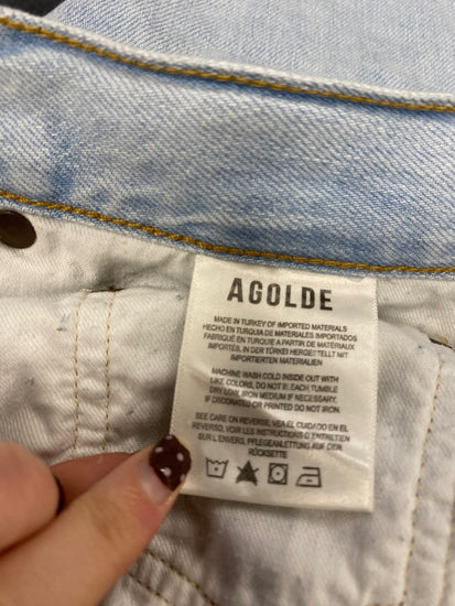 Fabulous Agolde Cropped jeans UK 14/16 Light Blue AC504