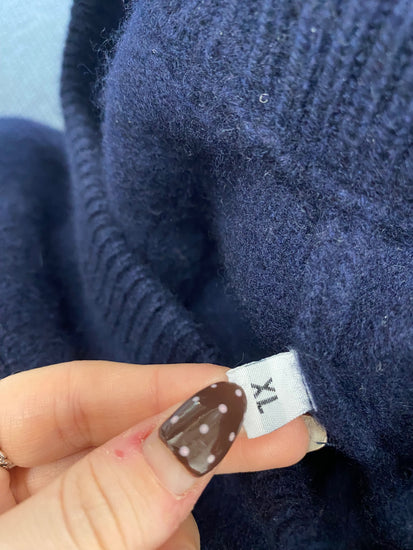 Fabulous Colourful standard wool Knitted jumper UK XL Navy Blue AC504