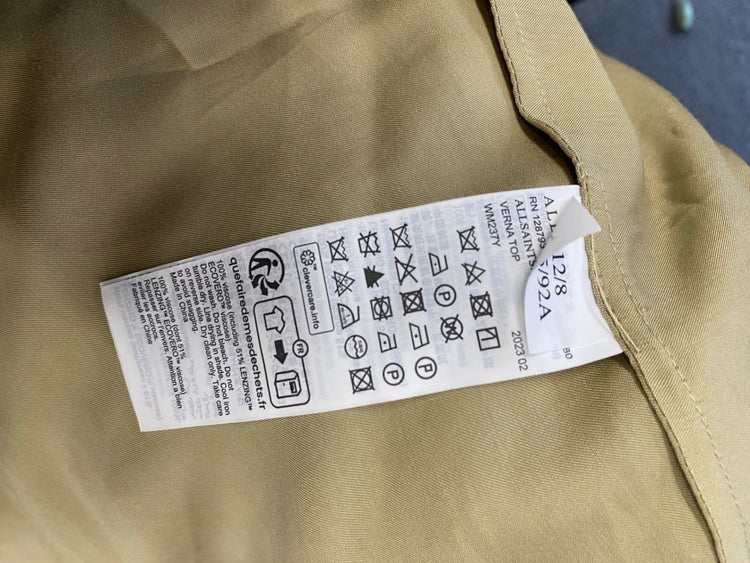 Fabulous AllSaints verna Cami top UK 12 Olive AC504 