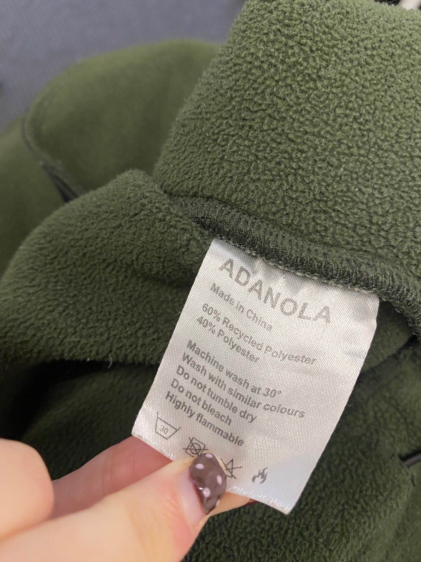 Fabulous Adanola Fleece Jumper UK 16 khaki Green zip AC504