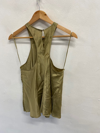 Fabulous AllSaints verna Cami top UK 12 Olive AC504 