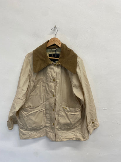Fabulous Barbour rare Hutton showerproof Jacket UK 16 Beige AC504