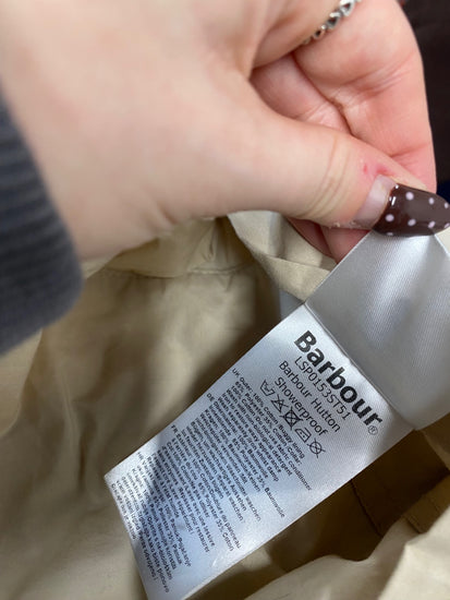 Fabulous Barbour rare Hutton showerproof Jacket UK 16 Beige AC504