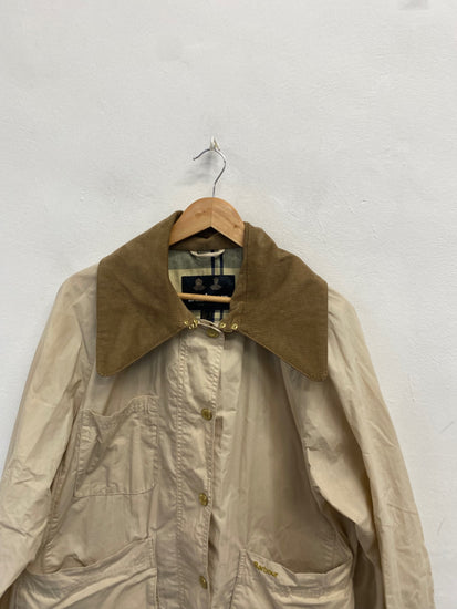 Fabulous Barbour rare Hutton showerproof Jacket UK 16 Beige AC504