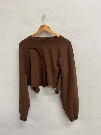 Fabulous Weworewhat x luisaviaroma Sweater crop UK 14 Brown AC504