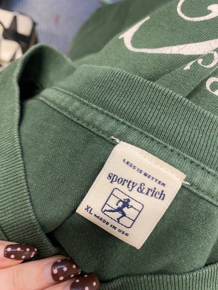 Fabulous Sporty & Rich printed T-Shirt UK 14 Green AC504