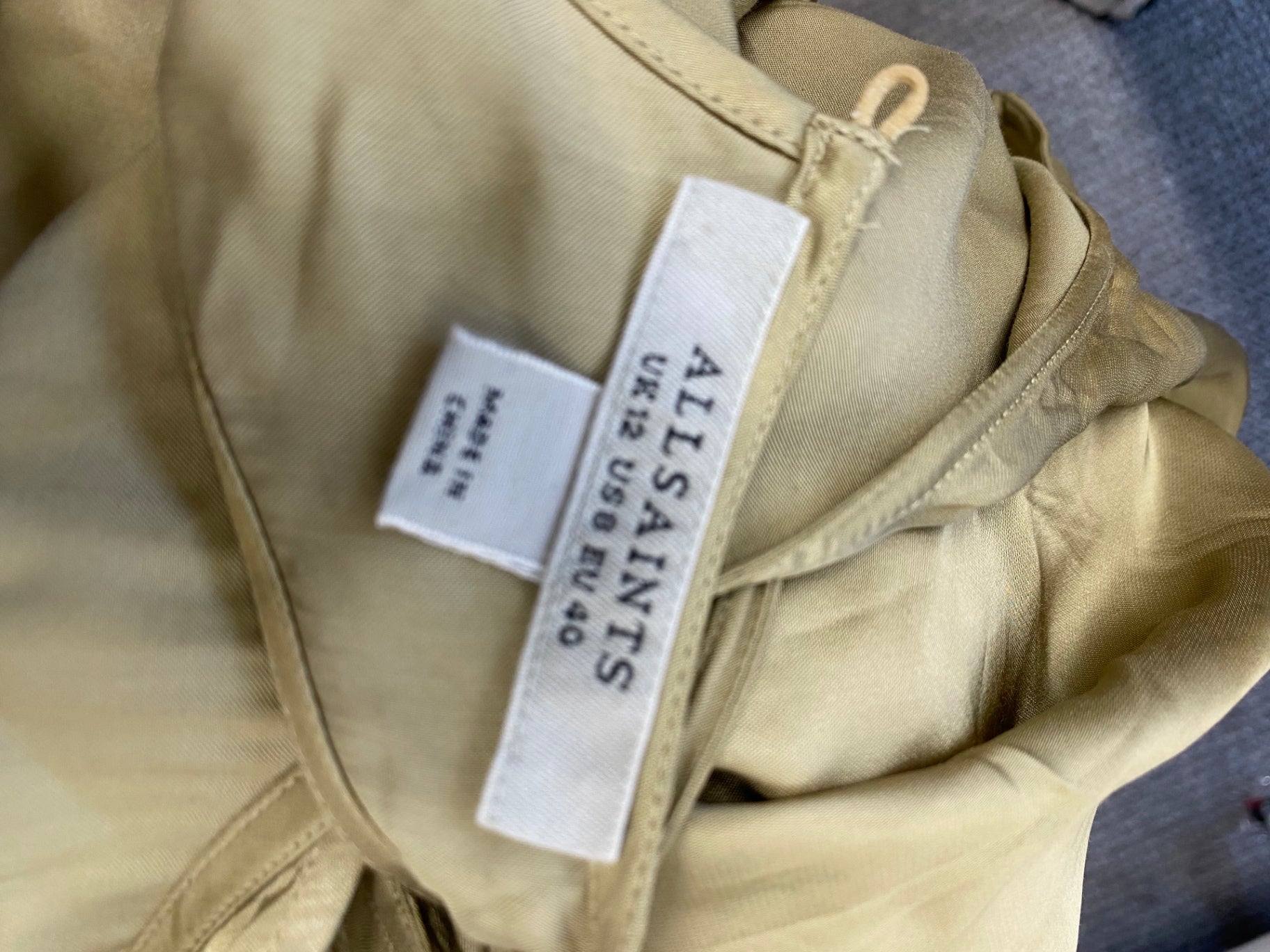 Fabulous AllSaints verna Cami top UK 12 Olive AC504 