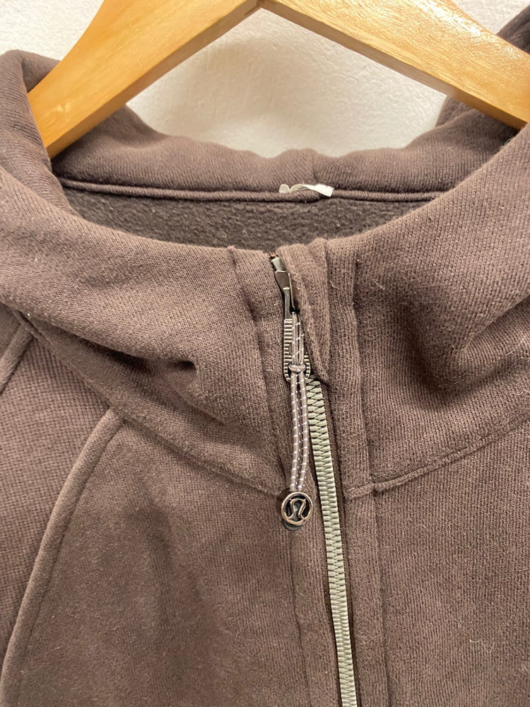 Fabulous Lululemon scuba zip Hoodie UK 16 Brown AC504
