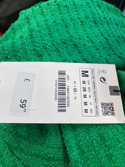 Fabulous Zara Boucle oversized Blazer UkM Emerald Green New NN505