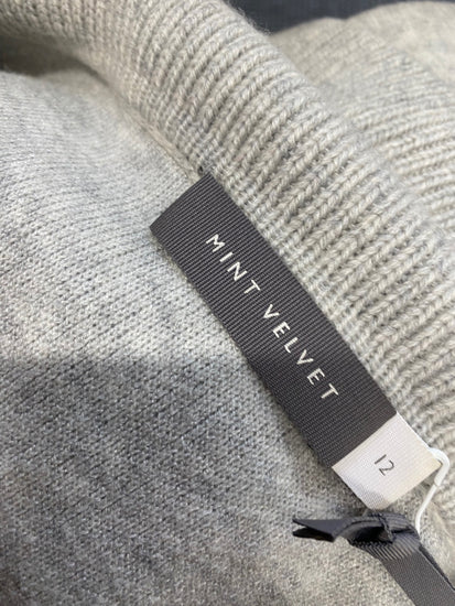 Fabulous Mint Velvet Knitted Dress fold over wool blend UK 12 Grey NN505