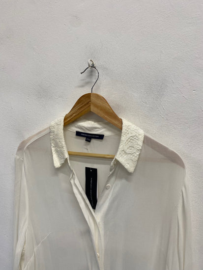 Fabulous French Connection taza Blouse UK 12 Cream Lace new NN505