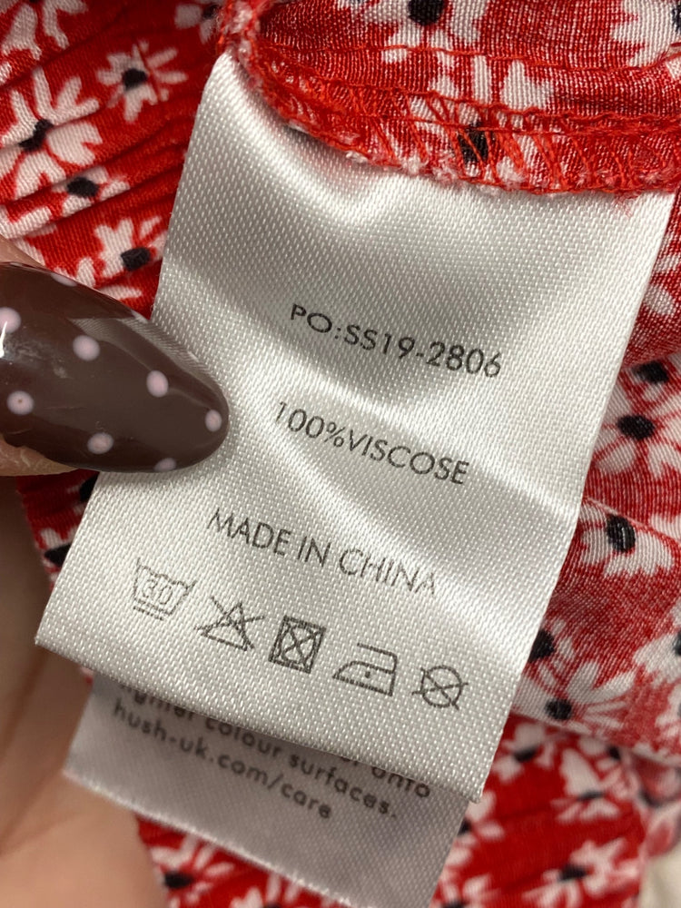 Fabulous Hush veria Midi Skirt UK 12 Red floral floaty NN505