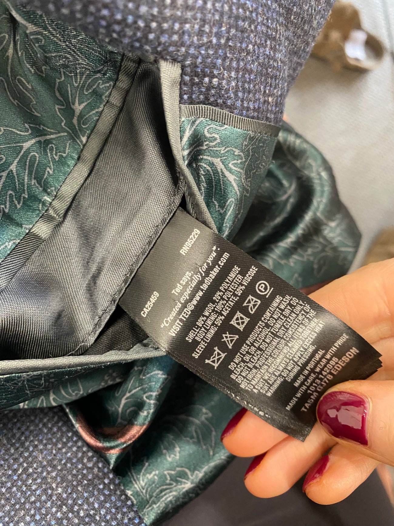 Fabulous Ted Baker Edeson Tweed Dandy Blazer 38R Dark Navy size 3 NN505