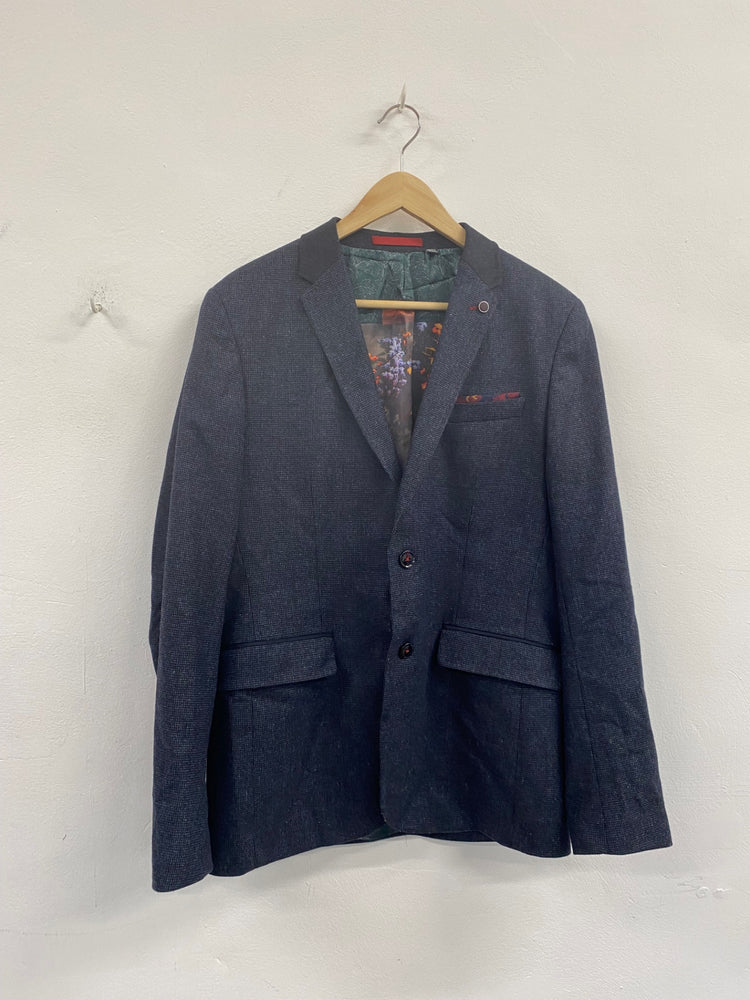 Fabulous Ted Baker Edeson Tweed Dandy Blazer 38R Dark Navy size 3 NN505