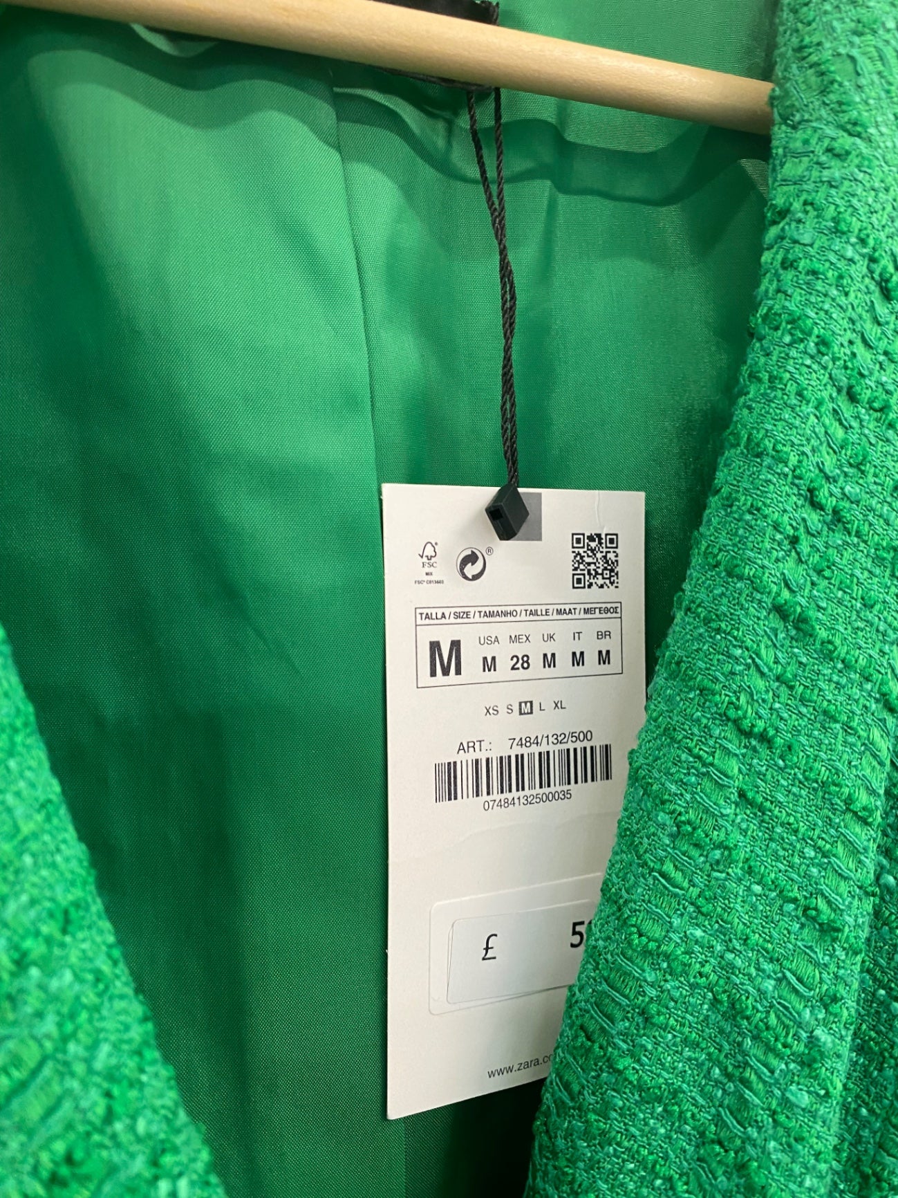 Fabulous Zara Boucle oversized Blazer UkM Emerald Green New NN505