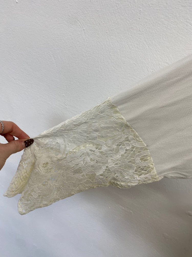 Fabulous French Connection taza Blouse UK 12 Cream Lace new NN505