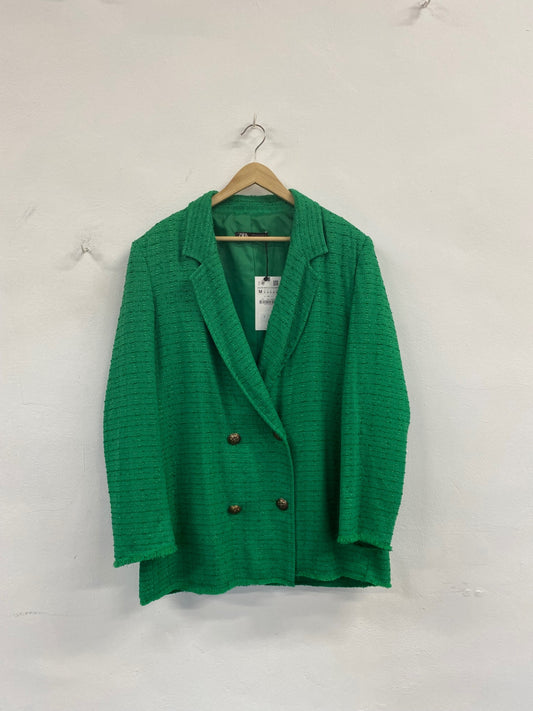Fabulous Zara Boucle oversized Blazer UkM Emerald Green New NN505