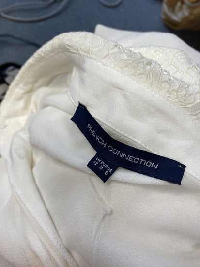 Fabulous French Connection taza Blouse UK 12 Cream Lace new NN505