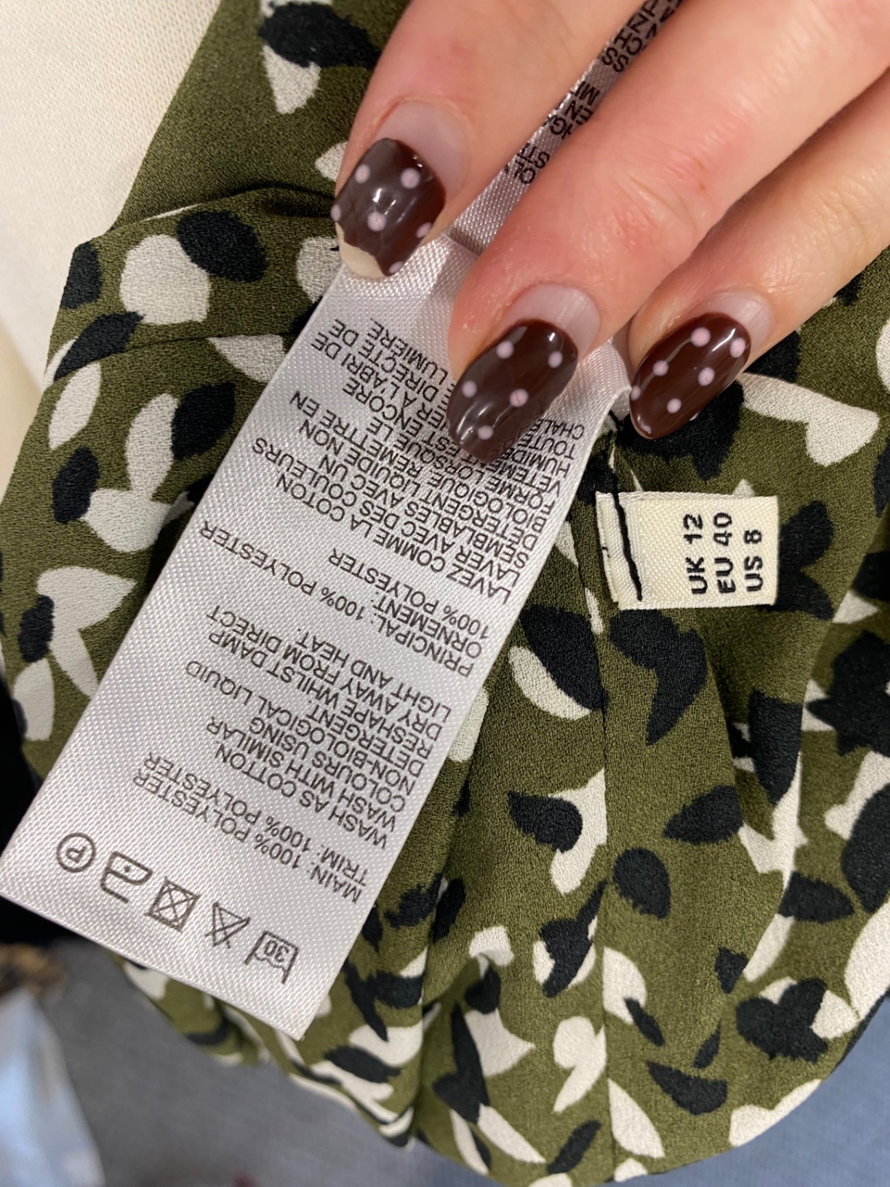 Fabulous Whistles Midi Skirt UK 12 Khaki black speckle NN505