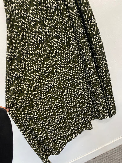 Fabulous Whistles Midi Skirt UK 12 Khaki black speckle NN505