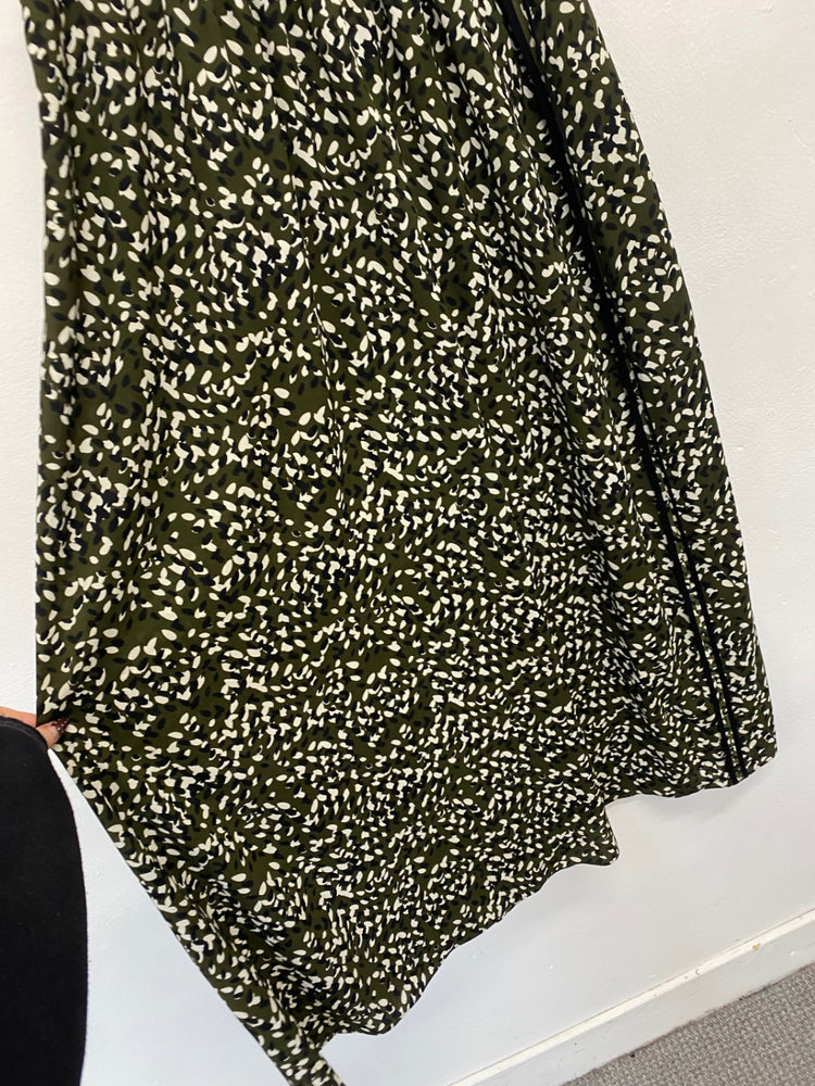 Fabulous Whistles Midi Skirt UK 12 Khaki black speckle NN505