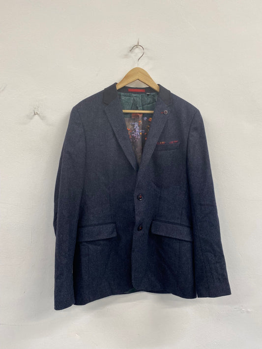 Fabulous Ted Baker Edeson Tweed Dandy Blazer 38R Dark Navy size 3 NN505