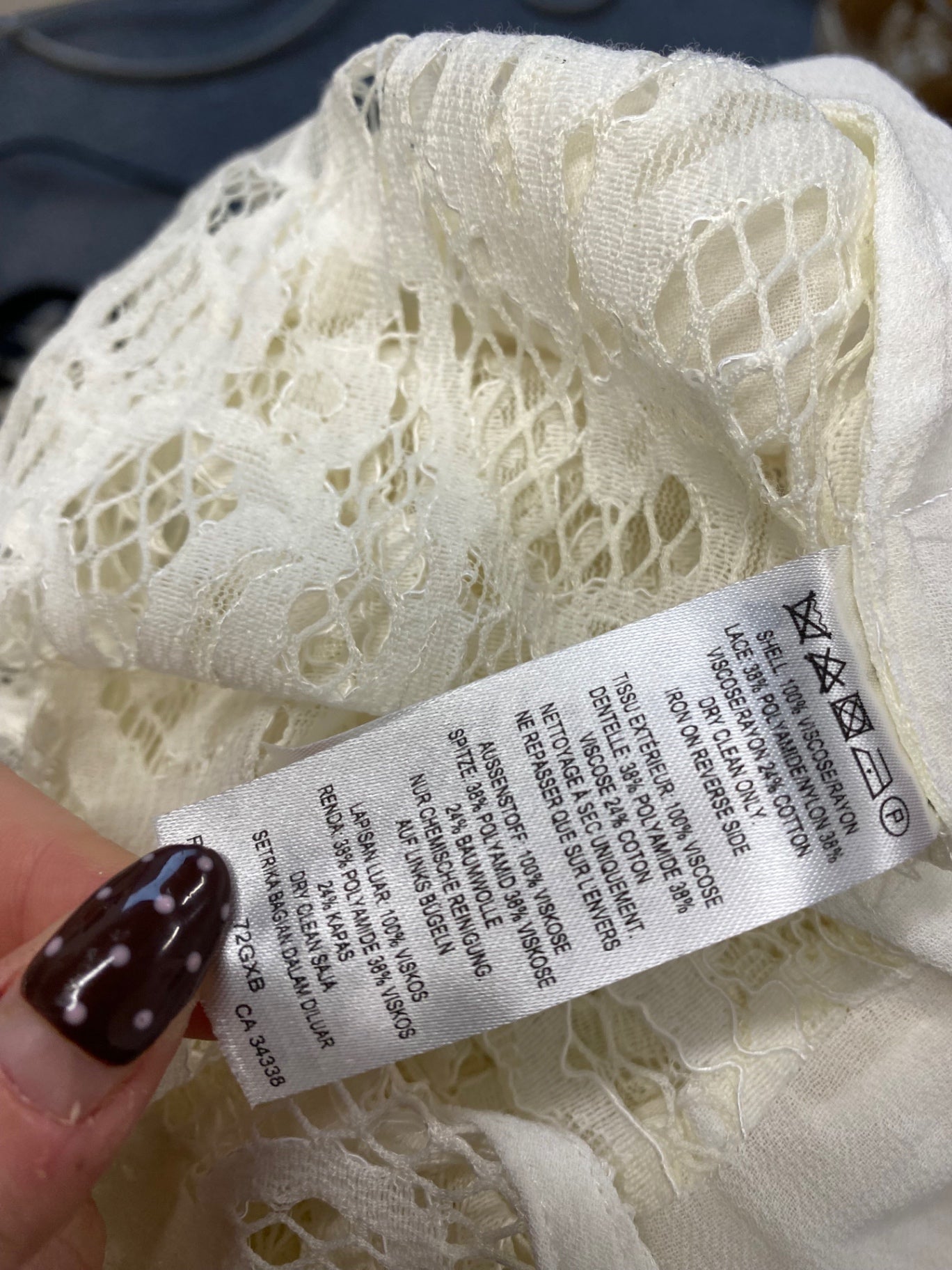 Fabulous French Connection taza Blouse UK 12 Cream Lace new NN505