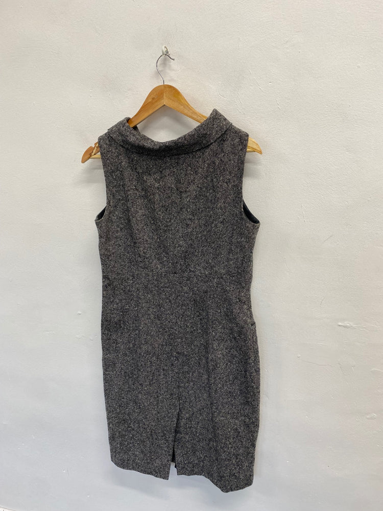 Fabulous Hobbs Midi formal Dress UK 12 Grey tweed NN505