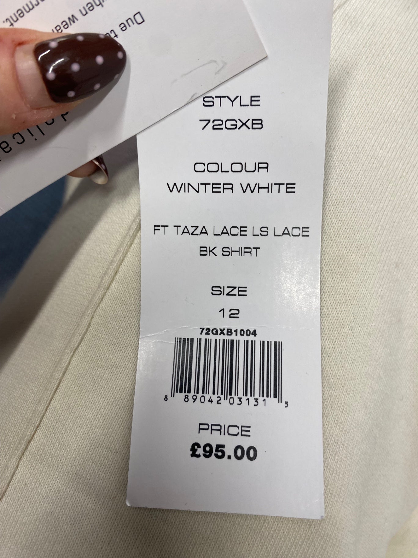 Fabulous French Connection taza Blouse UK 12 Cream Lace new NN505